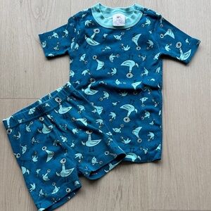 Hanna Andersson Blue and Light Blue Kids Pajama Set